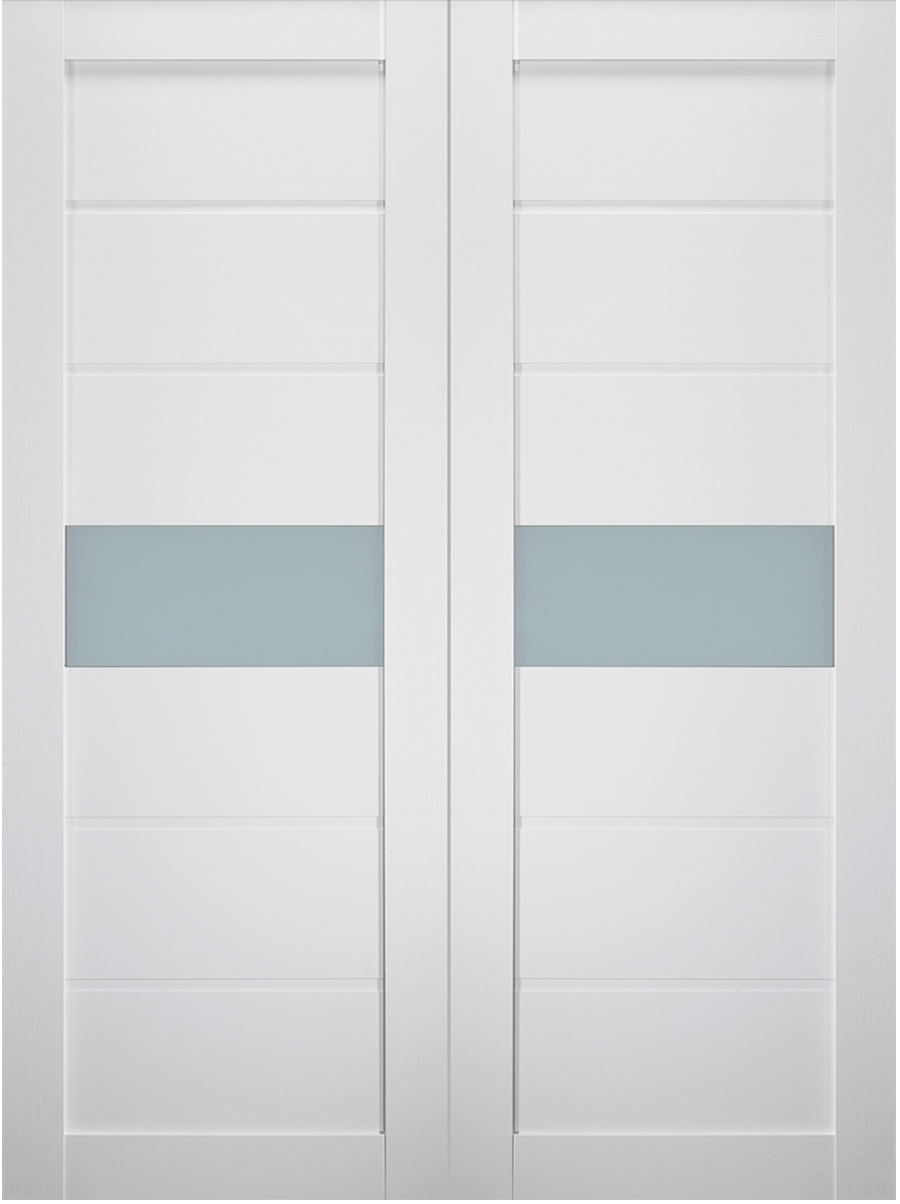 EDNA VETRO BIANCO NOBLE DOUBLE BARN BELLDINNI MODERN INTERIOR DOOR - 2