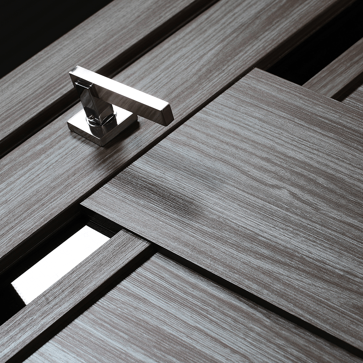 Esta Black Vetro Gray Oak Swing Belldinni Modern Interior Door - 3