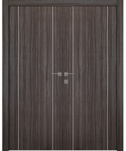 UNICA 2U GRAY OAK DOUBLE BELLDINNI MODERN INTERIOR DOOR - 1