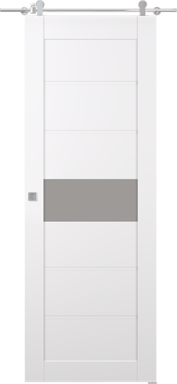EDNA VETRO SNOW WHITE DOUBLE BARN BELLDINNI MODERN INTERIOR DOOR - 1
