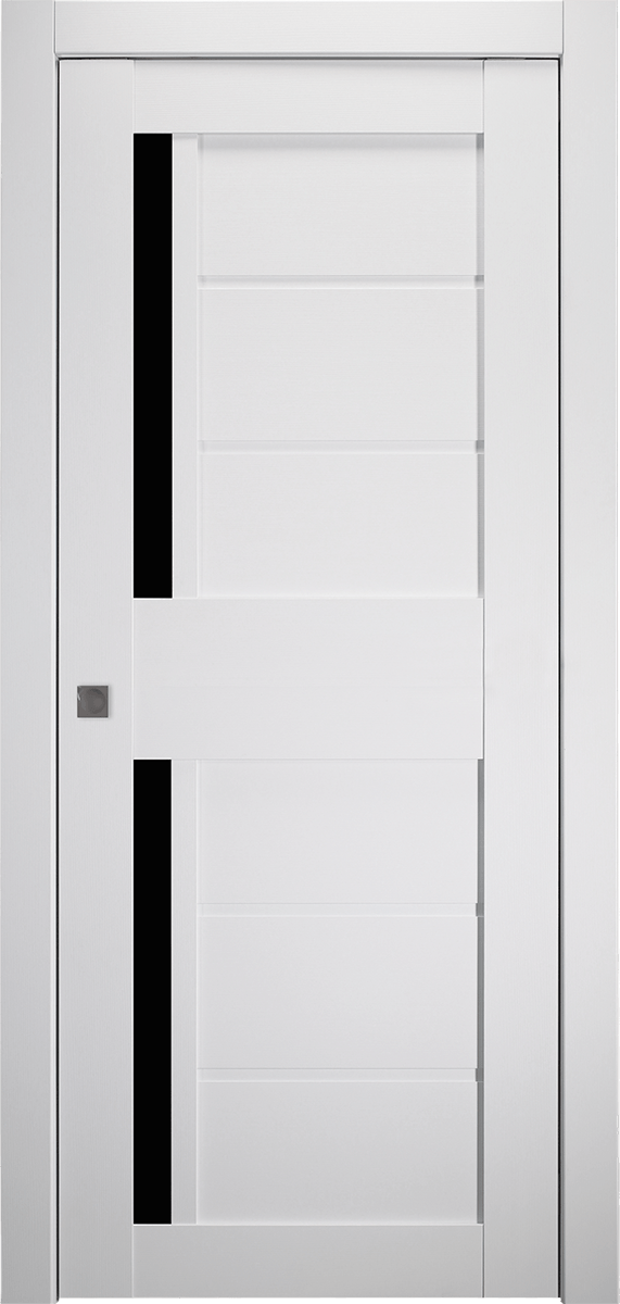 Esta Black Vetro Bianco Noble Pocket Belldinni Modern Interior Door - 1