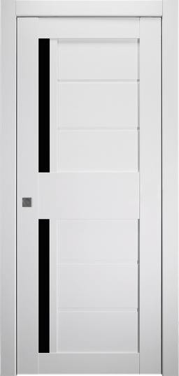 Esta Black Vetro Bianco Noble Pocket Belldinni Modern Interior Door - 1