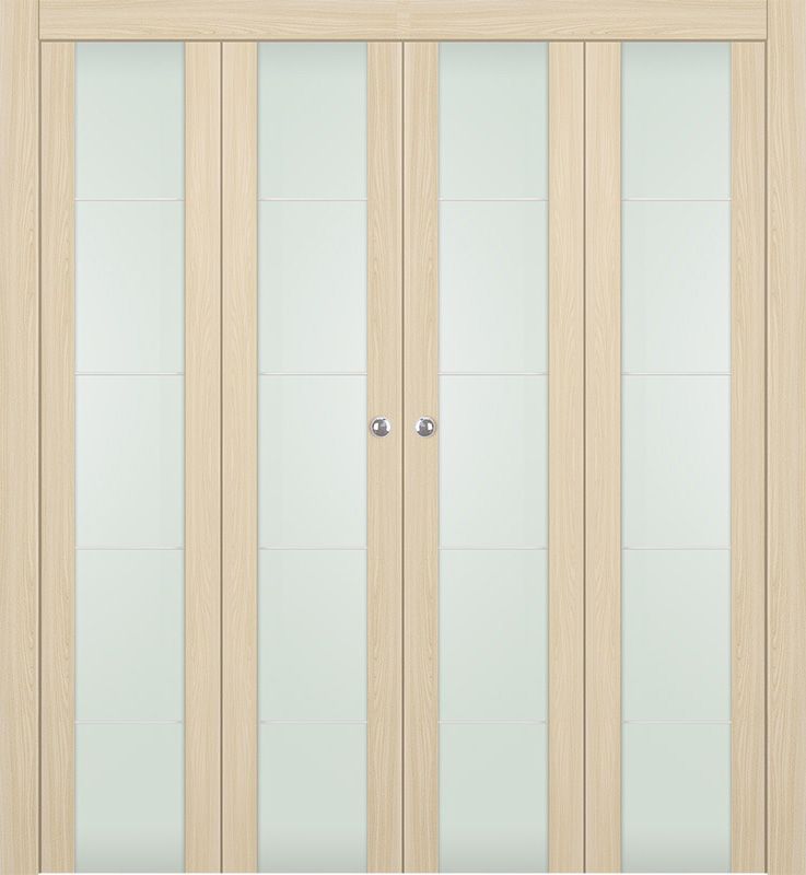 AVON 202 4H VETRO LOIRE ASH DOUBLE BI-FOLD DOORS BELLDINNI MODERN INTERIOR DOOR - 1