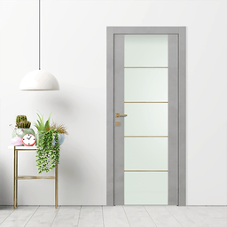 AVON 202 4H GOLD STRIPS VETRO LIGHT URBAN SWING DOORS BELLDINNI MODERN INTERIOR DOOR - 2