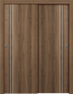 OPTIMA 2V PECAN NUTWOOD BYPASS DOORS BELLDINNI MODERN INTERIOR DOOR - 1