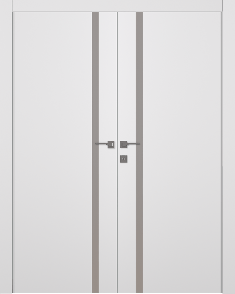SMART PRO 208 VETRO POLAR WHITE DOUBLE BELLDINNI MODERN INTERIOR DOOR - 1