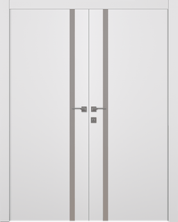 SMART PRO 208 VETRO POLAR WHITE DOUBLE BELLDINNI MODERN INTERIOR DOOR - 1