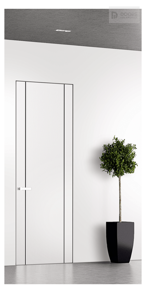 OPTIMA 2U BLACK SNOW WHITE INVISIBLE METAL FRAME BELLDINNI MODERN INTERIOR DOOR - 1