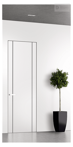 OPTIMA 2U BLACK SNOW WHITE INVISIBLE METAL FRAME BELLDINNI MODERN INTERIOR DOOR - 1