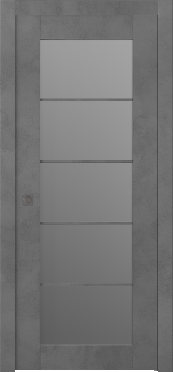 AVON 5 LITE VETRO DARK URBAN POCKET BELLDINNI MODERN INTERIOR DOOR - 1