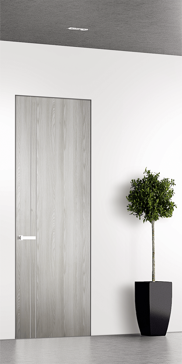 OPTIMA 2V RIBEIRA ASH DOUBLE INVISIBLE METAL FRAME BELLDINNI MODERN INTERIOR DOOR - 1
