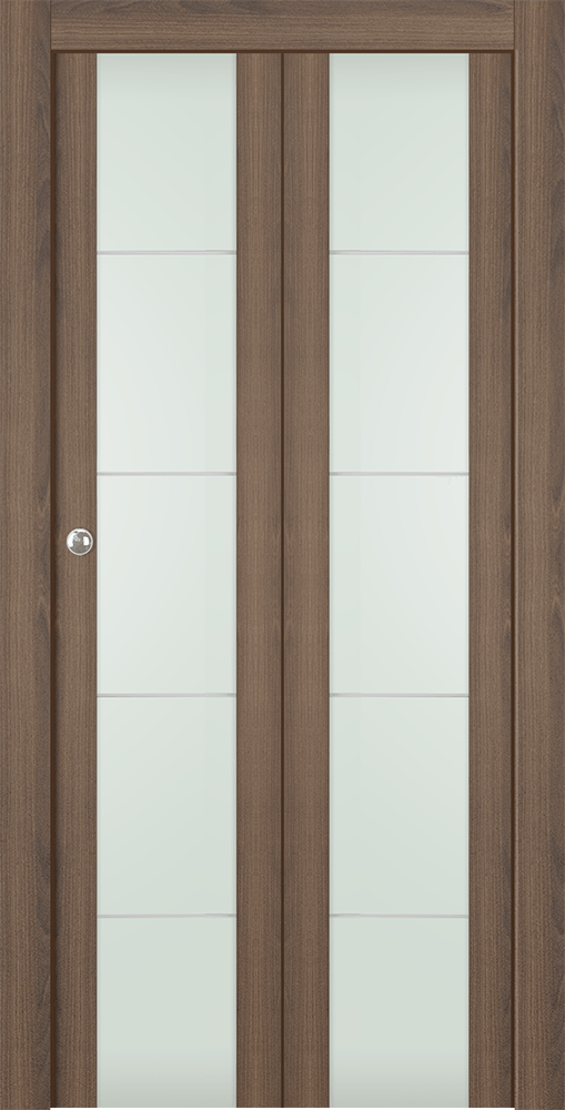 AVON 202 4H VETRO PECAN NUTWOOD BI-FOLD DOORS BELLDINNI MODERN INTERIOR DOOR - 1