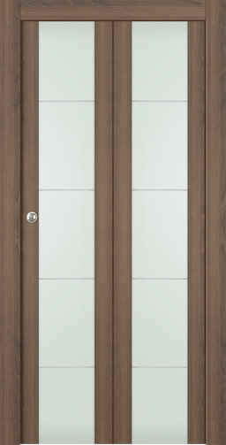 AVON 202 4H VETRO PECAN NUTWOOD BI-FOLD DOORS BELLDINNI MODERN INTERIOR DOOR - 1