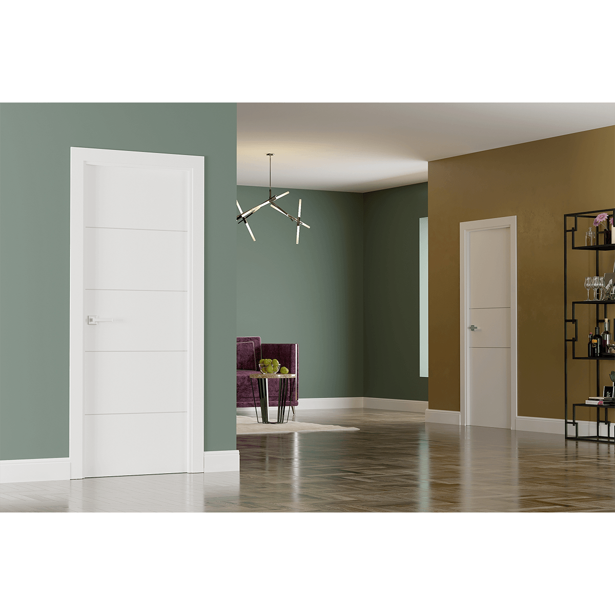 PALLADIO 4H BLACK BIANCO NOBLE SWING DOORS BELLDINNI MODERN INTERIOR DOOR - 4
