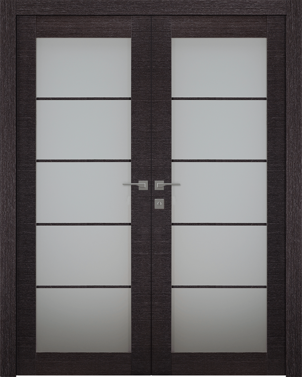 AVANTI 5 LITE VETRO BLACK APRICOT CLOSET BELLDINNI MODERN INTERIOR DOOR - 1