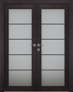 AVANTI 5 LITE VETRO BLACK APRICOT CLOSET BELLDINNI MODERN INTERIOR DOOR - 1