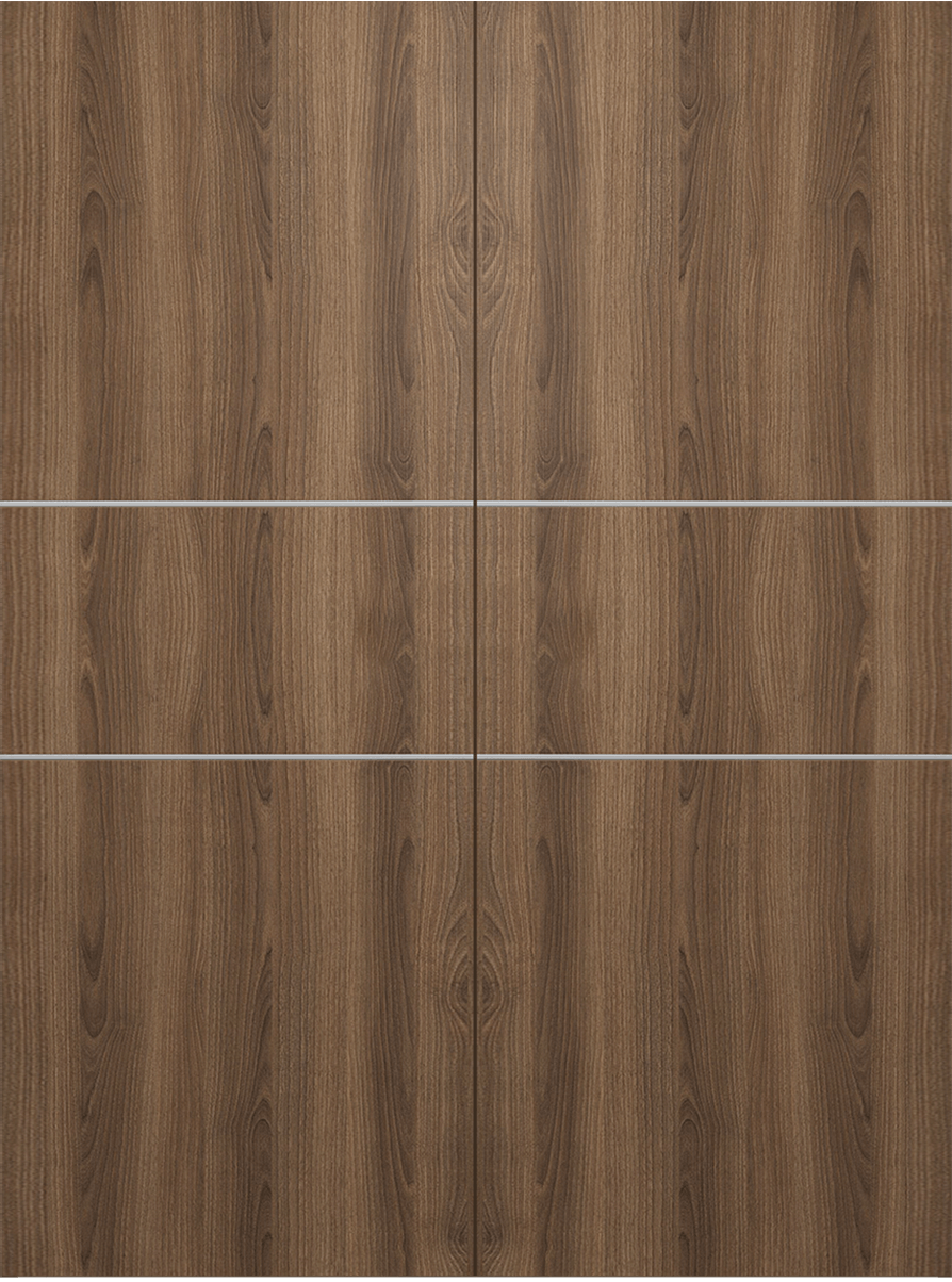 OPTIMA 2H PECAN NUTWOOD DOUBLE BARN DOORS BELLDINNI MODERN INTERIOR DOOR - 2