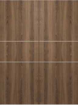 OPTIMA 2H PECAN NUTWOOD DOUBLE BARN DOORS BELLDINNI MODERN INTERIOR DOOR - 2