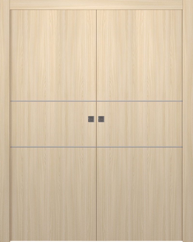 OPTIMA 2H LOIRE ASH DOUBLE POCKET DOORS BELLDINNI MODERN INTERIOR DOOR - 1