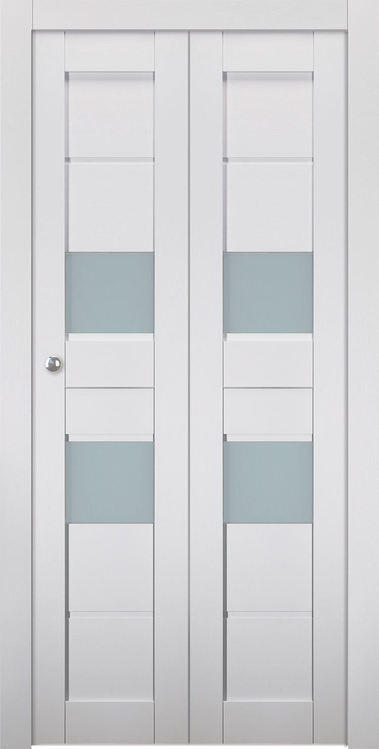 DESSA VETRO BIANCO NOBLE BI-FOLD BELLDINNI MODERN INTERIOR DOOR - 1