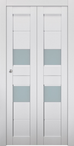 DESSA VETRO BIANCO NOBLE BI-FOLD BELLDINNI MODERN INTERIOR DOOR - 1