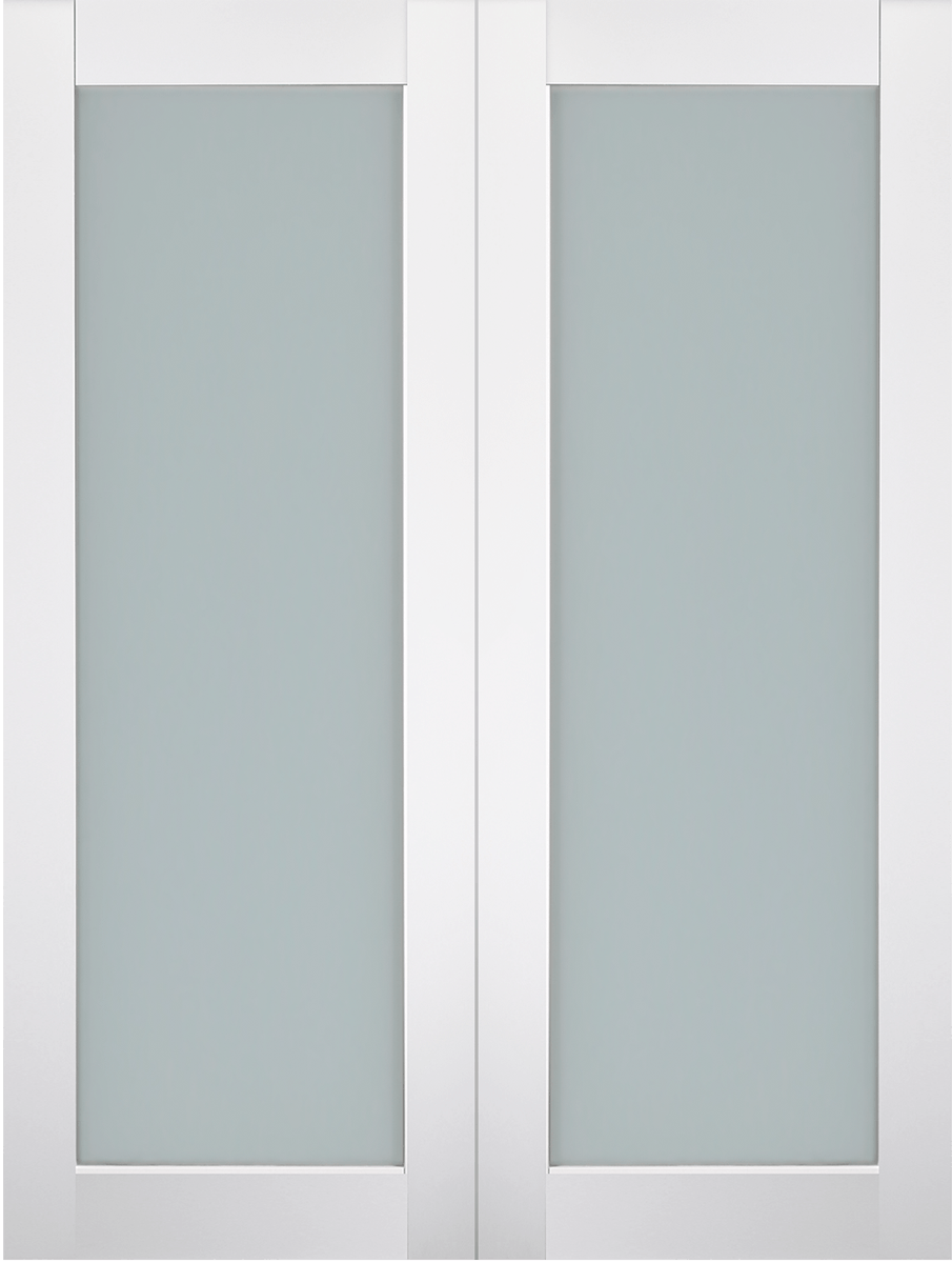 SMART PRO 207 VETRO POLAR WHITE DOUBLE BARN BELLDINNI MODERN INTERIOR DOOR - 2
