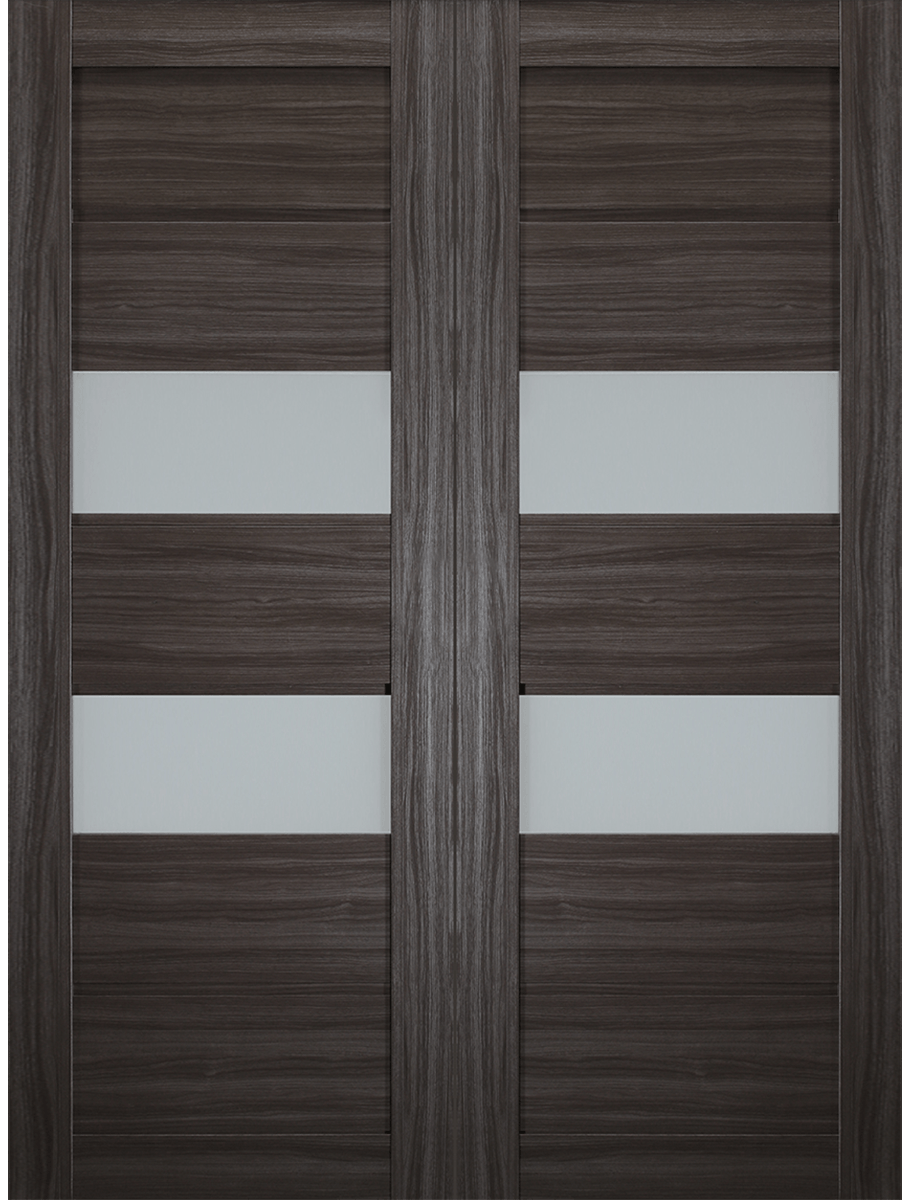 DESSA VETRO GRAY OAK DOUBLE BARN BELLDINNI MODERN INTERIOR DOOR - 2