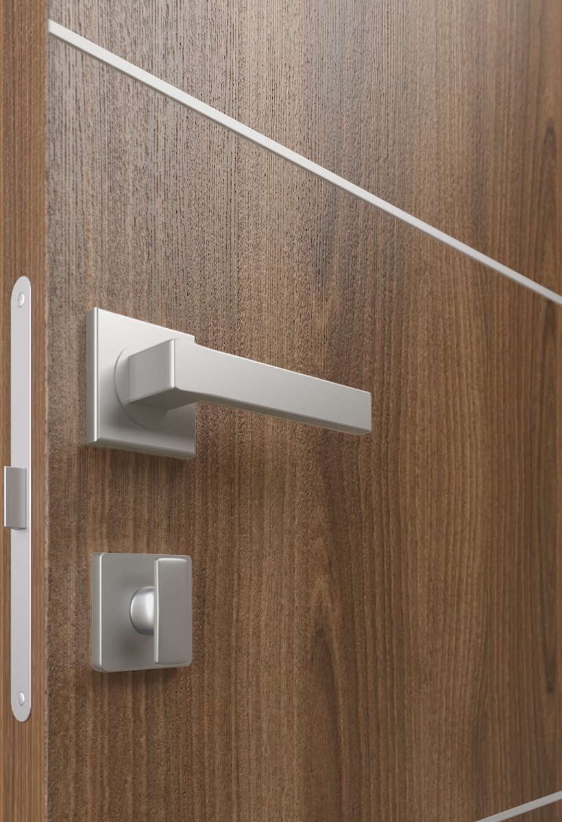 OPTIMA 2V PECAN NUTWOOD DOUBLE INVISIBLE METAL FRAME BELLDINNI MODERN INTERIOR DOOR - 3