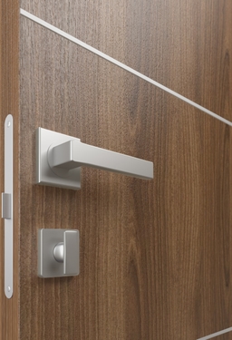 OPTIMA 2V PECAN NUTWOOD DOUBLE INVISIBLE METAL FRAME BELLDINNI MODERN INTERIOR DOOR - 3