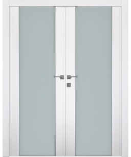 SMART PRO H3G VETRO POLAR WHITE DOUBLE BELLDINNI MODERN INTERIOR DOOR - 1