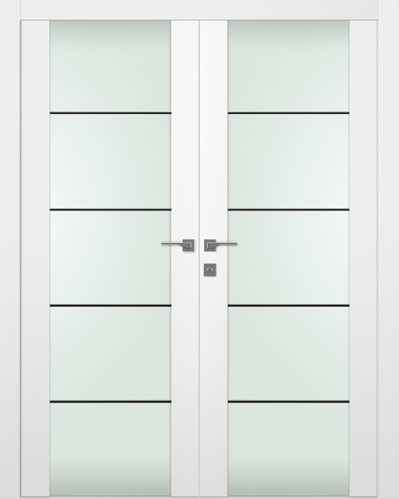 SMART PRO H3G 4H BLACK STRIPS VETRO POLAR WHITE CLOSET DOORS BELLDINNI MODERN INTERIOR DOOR - 1