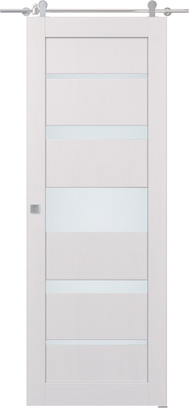 KINA VETRO BIANCO NOBLE DOUBLE BARN DOORS BELLDINNI MODERN INTERIOR DOOR - 1