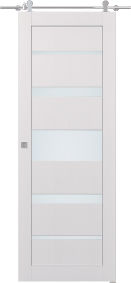 KINA VETRO BIANCO NOBLE DOUBLE BARN DOORS BELLDINNI MODERN INTERIOR DOOR - 1