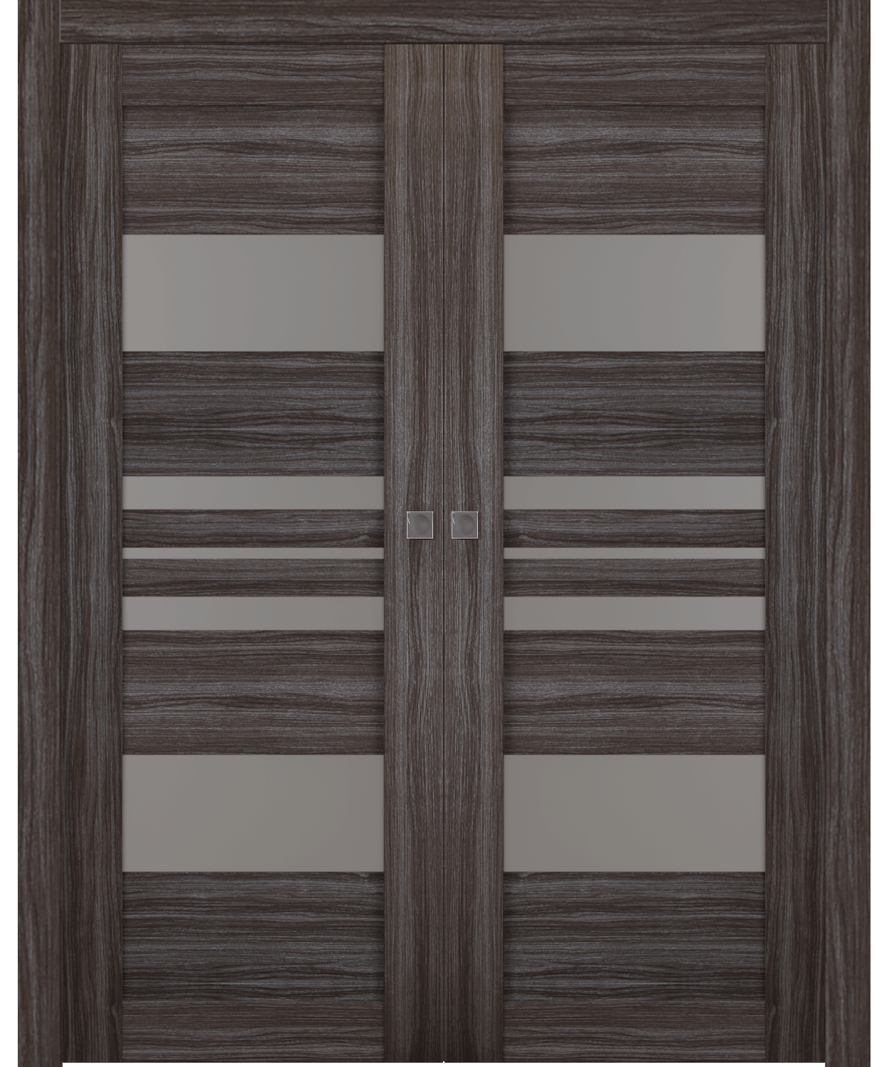 ROMI VETRO GRAY OAK DOUBLE POCKET BELLDINNI MODERN INTERIOR DOOR - 1