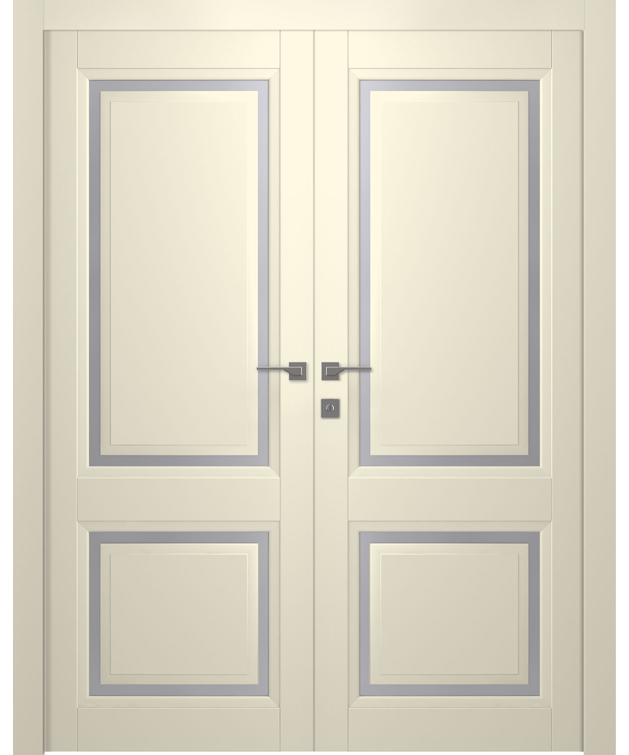 AURUM 2 VETRO IVORY DOUBLE BELLDINNI MODERN INTERIOR DOOR - 1