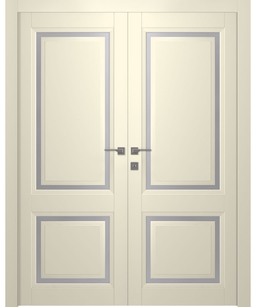 AURUM 2 VETRO IVORY DOUBLE BELLDINNI MODERN INTERIOR DOOR - 1