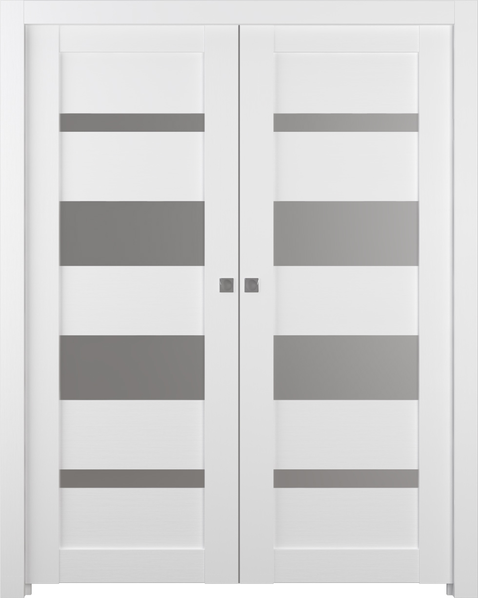 MIRELLA VETRO BIANCO NOBLE DOUBLE POCKET BELLDINNI MODERN INTERIOR DOOR - 1