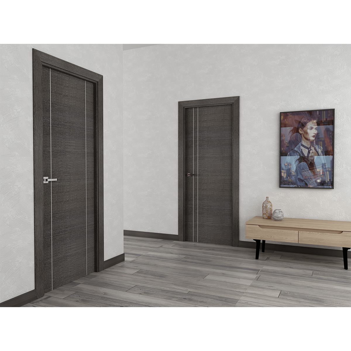 AVANTI 2U BLACK APRICOT DOUBLE BELLDINNI MODERN INTERIOR DOOR - 2