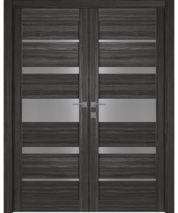 KINA VETRO GRAY OAK DOUBLE DOORS BELLDINNI MODERN INTERIOR DOOR - 1