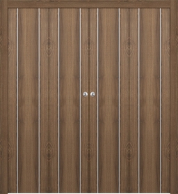 OPTIMA 2U PECAN NUTWOOD DOUBLE BI-FOLD DOORS BELLDINNI MODERN INTERIOR DOOR - 1