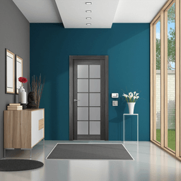 PALLADIO 10 LITE VETRO GRAY OAK BYPASS BELLDINNI MODERN INTERIOR DOOR - 2