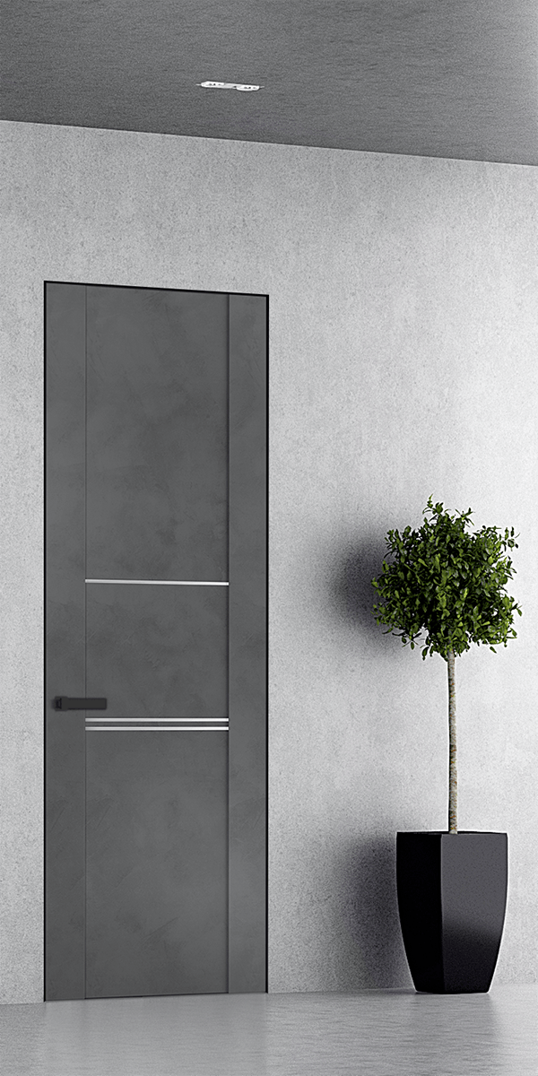 AVON 01 3H DARK URBAN DOUBLE INVISIBLE METAL FRAME BELLDINNI MODERN INTERIOR DOOR - 1