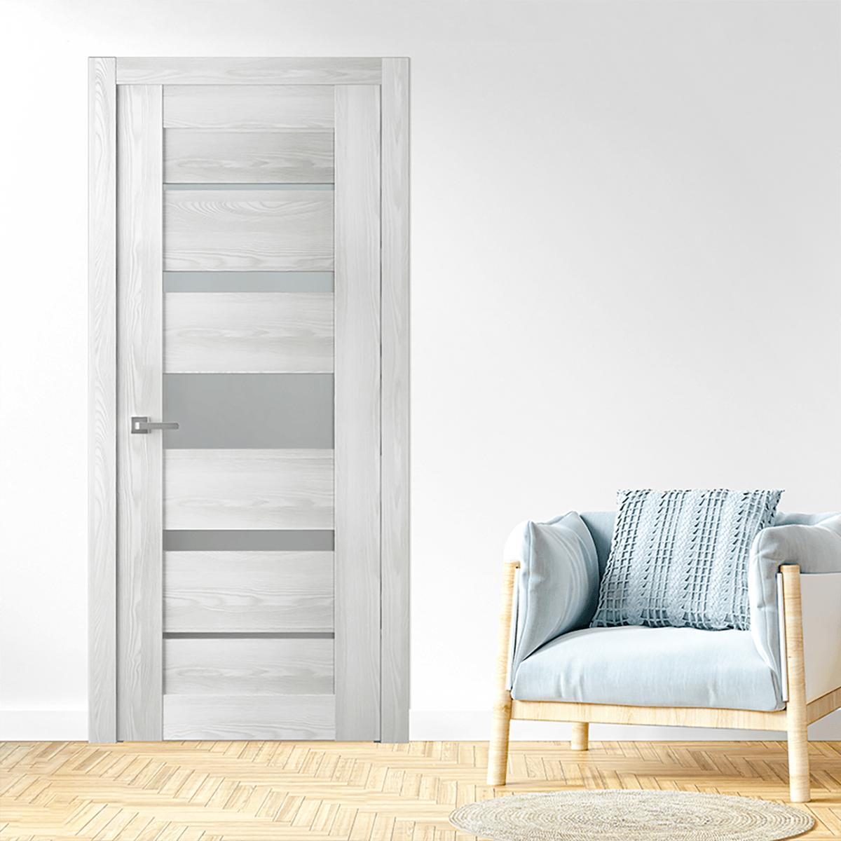 AVON 07-03 VETRO RIBEIRA ASH SWING BELLDINNI MODERN INTERIOR DOOR - 2