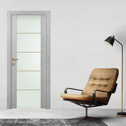 AVON 202 4H GOLD STRIPS VETRO RIBEIRA ASH SWING DOORS BELLDINNI MODERN INTERIOR DOOR - 2