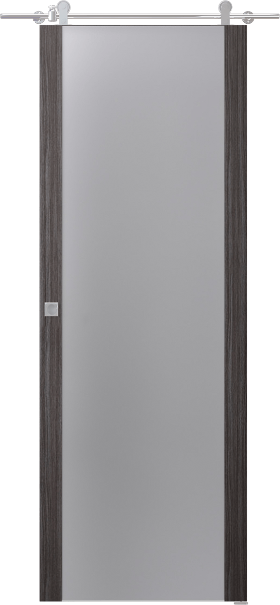 PALLADIO 202 VETRO GRAY OAK DOUBLE BARN DOORS BELLDINNI MODERN INTERIOR DOOR - 1