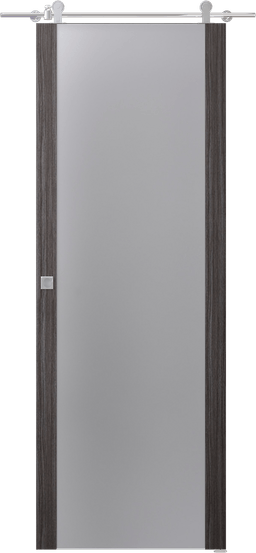 PALLADIO 202 VETRO GRAY OAK DOUBLE BARN DOORS BELLDINNI MODERN INTERIOR DOOR - 1