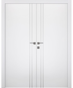 UNICA 2V BIANCO NOBLE DOUBLE BELLDINNI MODERN INTERIOR DOOR - 1