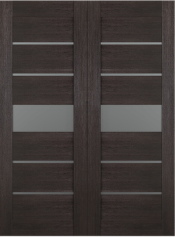 AVON 07-06 VETRO VERALINGA OAK DOUBLE BARN BELLDINNI MODERN INTERIOR DOOR - 2