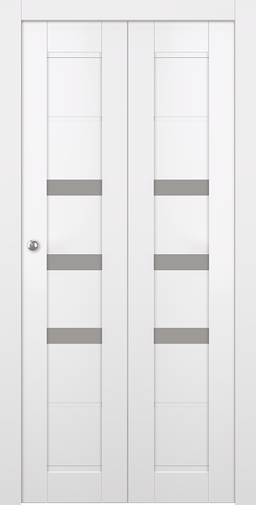 RITA VETRO SNOW WHITE BI-FOLD BELLDINNI MODERN INTERIOR DOOR - 1