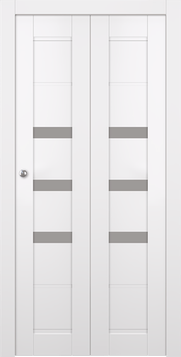 RITA VETRO SNOW WHITE BI-FOLD BELLDINNI MODERN INTERIOR DOOR - 1